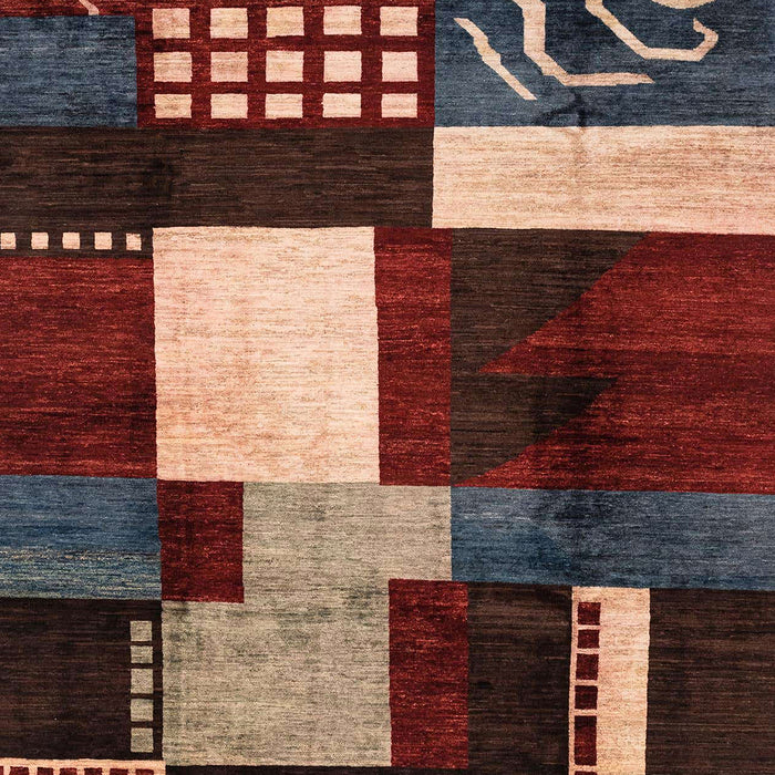 Machine Washable Abstract Dark Almond Brown Rug, wshabs3229