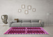 Machine Washable Abstract Pink Modern Rug in a Living Room, wshabs322pnk