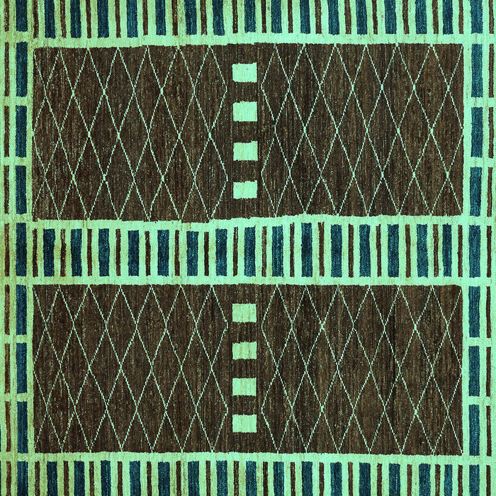 Square Abstract Turquoise Modern Rug, abs322turq