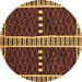 Round Machine Washable Abstract Brown Modern Rug, wshabs322brn