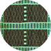 Round Abstract Turquoise Modern Rug, abs322turq