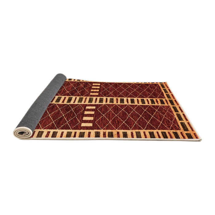 Sideview of Abstract Orange Modern Rug, abs322org