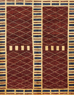 Abstract Dark Red Modern Rug, abs322