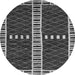 Round Abstract Gray Modern Rug, abs322gry