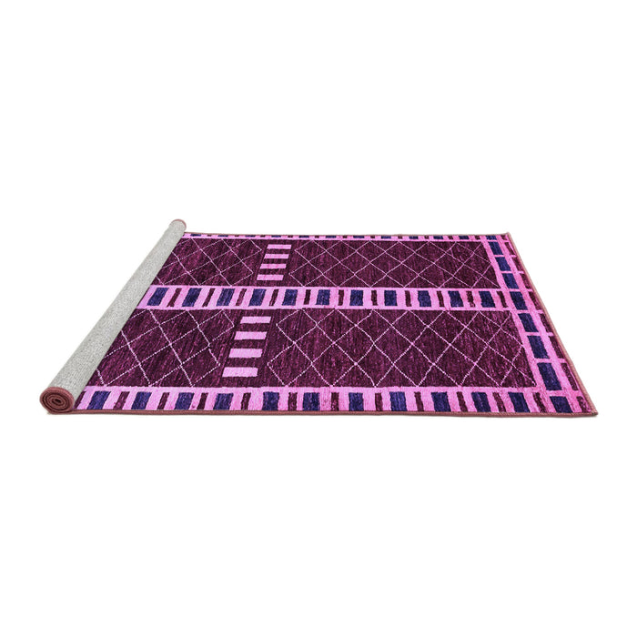 Sideview of Machine Washable Abstract Purple Modern Area Rugs, wshabs322pur