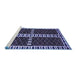 Sideview of Machine Washable Abstract Blue Modern Rug, wshabs322blu