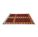 Sideview of Machine Washable Abstract Orange Modern Area Rugs, wshabs322org