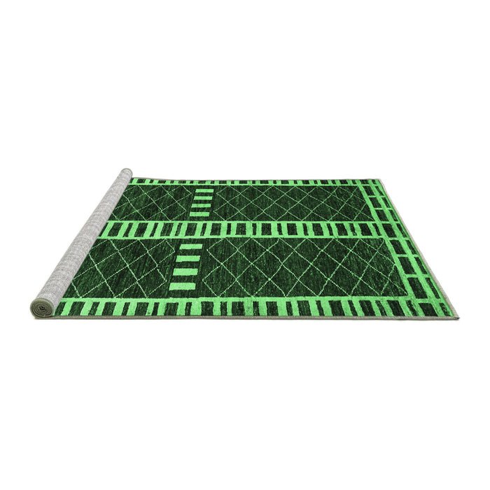 Sideview of Machine Washable Abstract Emerald Green Modern Area Rugs, wshabs322emgrn