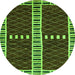 Round Abstract Green Modern Rug, abs322grn