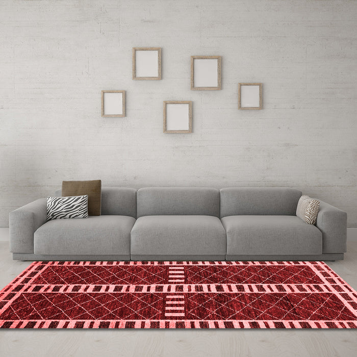 Modern Red Washable Rugs