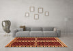 Machine Washable Abstract Orange Modern Area Rugs in a Living Room, wshabs322org