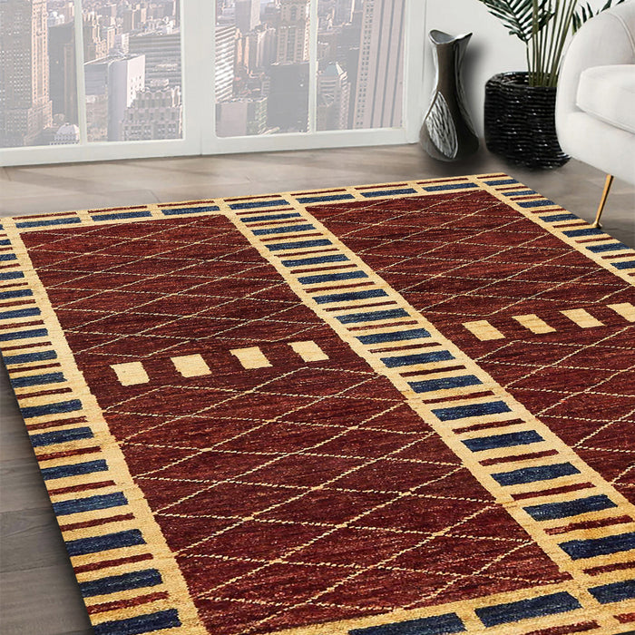 Machine Washable Abstract Dark Red Rug in a Family Room, wshabs322