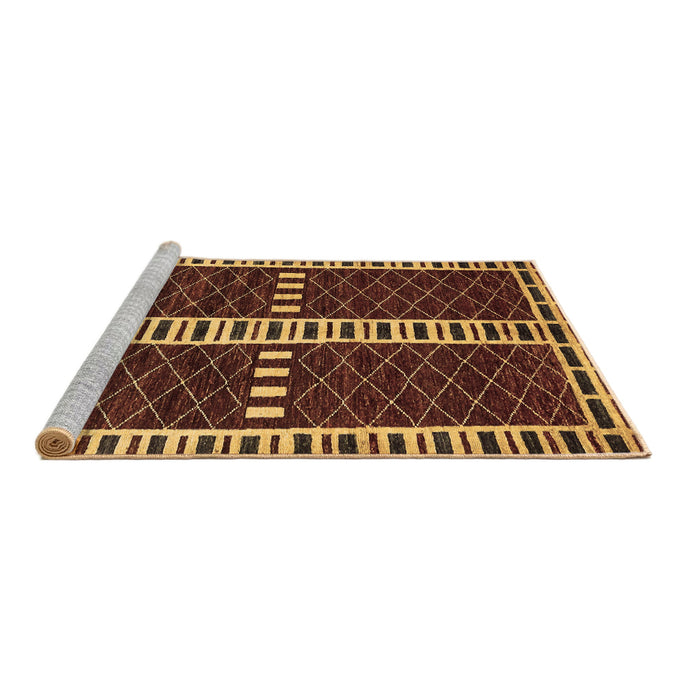 Sideview of Machine Washable Abstract Brown Modern Rug, wshabs322brn