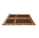 Sideview of Machine Washable Abstract Brown Modern Rug, wshabs322brn