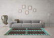 Machine Washable Abstract Light Blue Modern Rug in a Living Room, wshabs322lblu