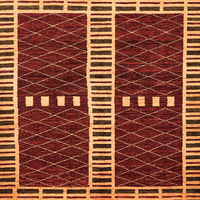 Square Abstract Orange Modern Rug, abs322org