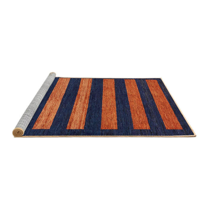 Sideview of Machine Washable Abstract Chestnut Brown Rug, wshabs323