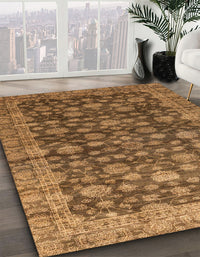 Abstract Saddle Brown Oriental Rug, abs3230