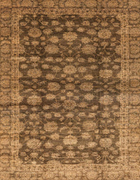 Machine Washable Abstract Saddle Brown Rug, wshabs3230