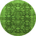 Round Oriental Green Traditional Rug, abs3230grn