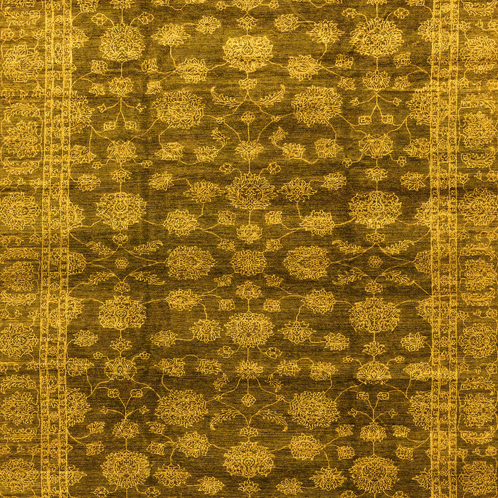 Machine Washable Oriental Yellow Traditional Rug, wshabs3230yw