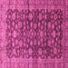 Square Machine Washable Oriental Pink Traditional Rug, wshabs3230pnk