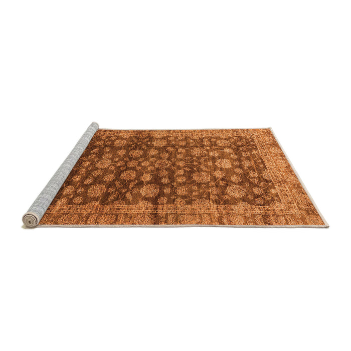 Sideview of Machine Washable Oriental Orange Traditional Area Rugs, wshabs3230org