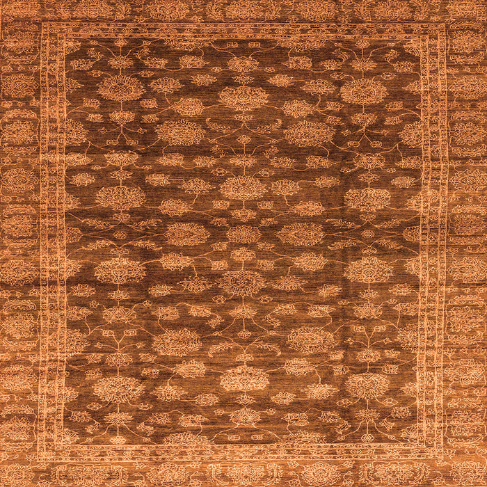 Square Oriental Orange Traditional Rug, abs3230org