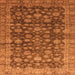 Square Oriental Orange Traditional Rug, abs3230org