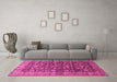 Machine Washable Oriental Pink Traditional Rug in a Living Room, wshabs3230pnk