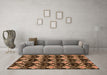 Machine Washable Abstract Orange Modern Area Rugs in a Living Room, wshabs3231org