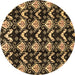 Round Abstract Brown Modern Rug, abs3231brn