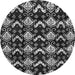 Round Abstract Gray Modern Rug, abs3231gry