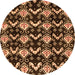 Round Abstract Orange Modern Rug, abs3231org