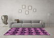 Machine Washable Abstract Pink Modern Rug in a Living Room, wshabs3231pnk