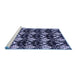 Sideview of Machine Washable Abstract Blue Modern Rug, wshabs3231blu