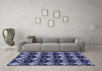 Machine Washable Abstract Blue Modern Rug, wshabs3231blu