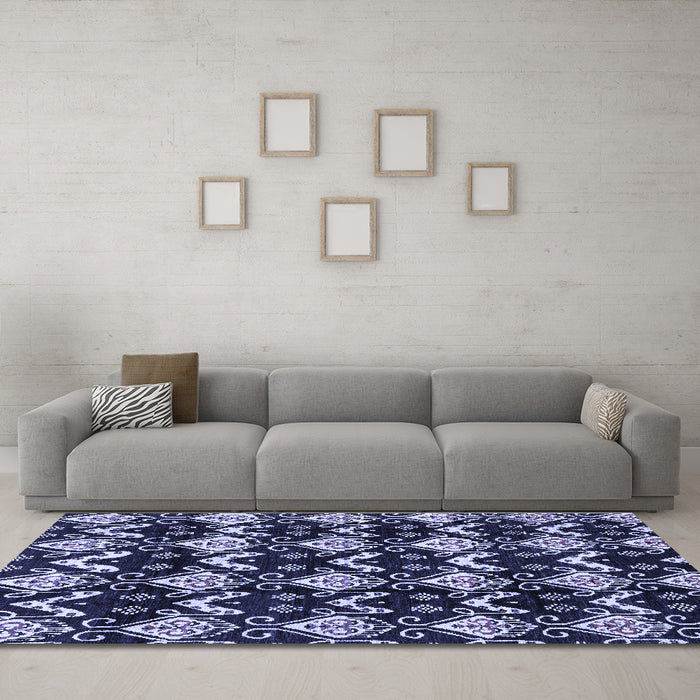 Machine Washable Abstract Blue Modern Rug in a Living Room, wshabs3231blu