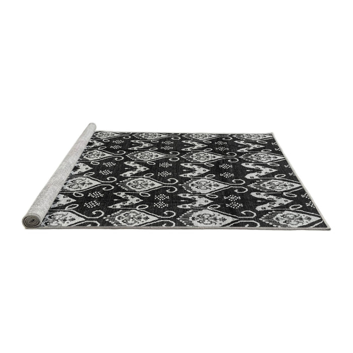 Sideview of Machine Washable Abstract Gray Modern Rug, wshabs3231gry