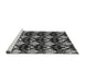 Sideview of Machine Washable Abstract Gray Modern Rug, wshabs3231gry