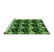 Sideview of Machine Washable Abstract Green Modern Area Rugs, wshabs3231grn