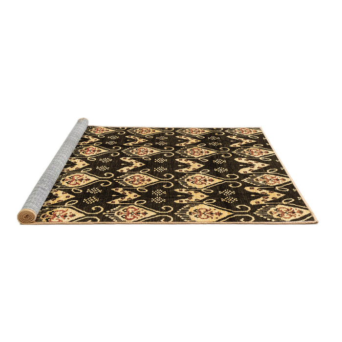 Sideview of Machine Washable Abstract Brown Modern Rug, wshabs3231brn