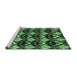 Sideview of Machine Washable Abstract Emerald Green Modern Area Rugs, wshabs3231emgrn