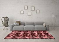 Machine Washable Abstract Red Modern Rug, wshabs3231red