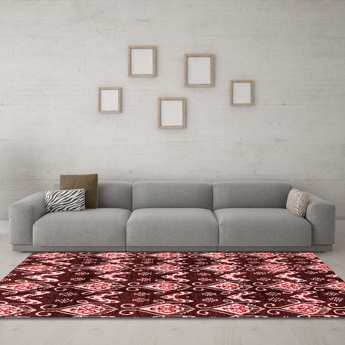 Modern Red Washable Rugs