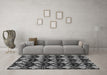 Machine Washable Abstract Gray Modern Rug in a Living Room,, wshabs3231gry