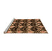 Sideview of Machine Washable Abstract Orange Modern Area Rugs, wshabs3231org