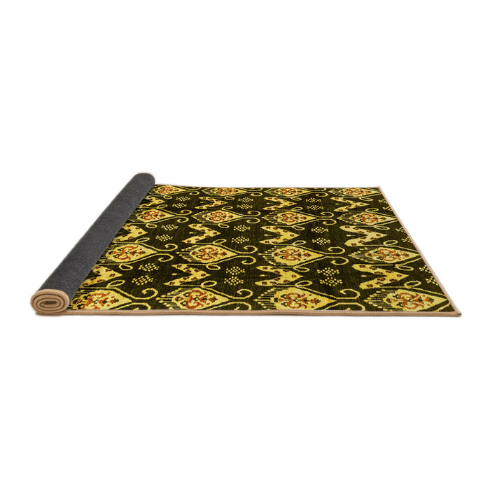 Sideview of Abstract Yellow Modern Rug, abs3231yw