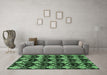 Machine Washable Abstract Emerald Green Modern Area Rugs in a Living Room,, wshabs3231emgrn