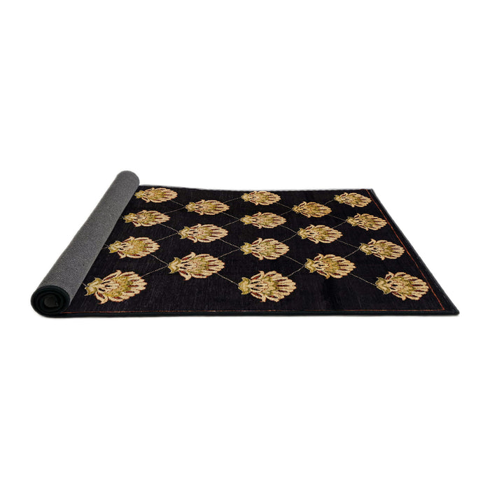 Sideview of Abstract Sienna Brown Modern Rug, abs3232